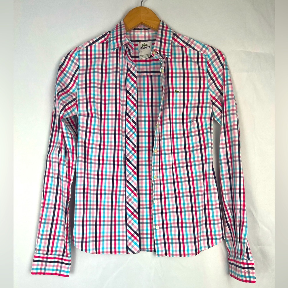 Lacoste Multicolor Button Up Down Long Sleeve Blo… - image 1